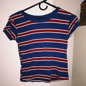 red, white, & blue striped t shirt
